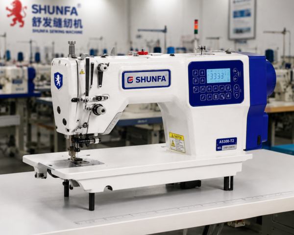 ChatGPT Image 21 أغسطس 2026، 09_32_09 م SHUNFA A5300-T2 ماكينة درزة تعريش Full Automatic – Direct Drive