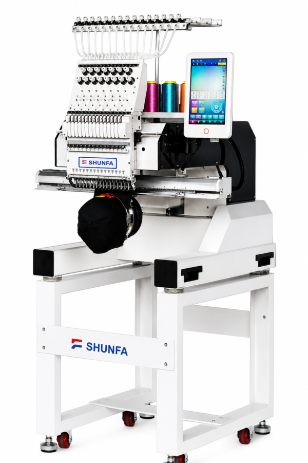 SHINFA SF1201 ماكينه تطريز راس واحد 12 ابره SHUNFA SF1201 ماكينة تطريز صناعية رأس واحد – 12 إبرة